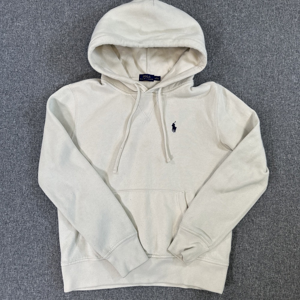 Polo by Ralph Lauren Cream Hoodie with Embroidered Pony